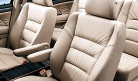 Leather interior in car, boat and caravan